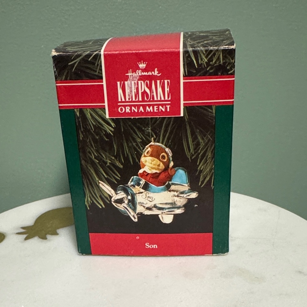 Hallmark Keepsake Ornament with Red and Silver Airplane